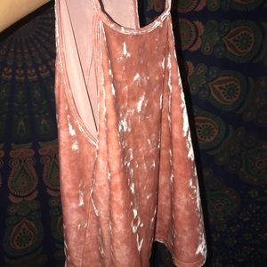 pink velvet tank top